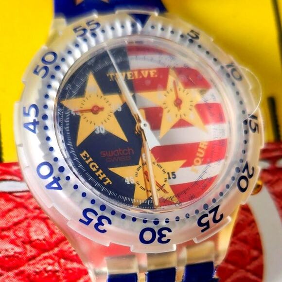 Swatch watch AMERICAN DREAM SEK103 1995 Aquachrono New old stock - Picture 5 of 10